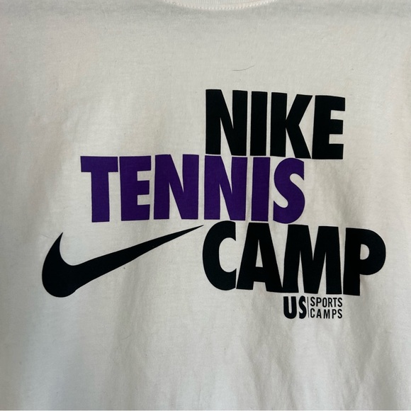 Nike tennis camp White Tee with Black Logo - Picture 2 of 4